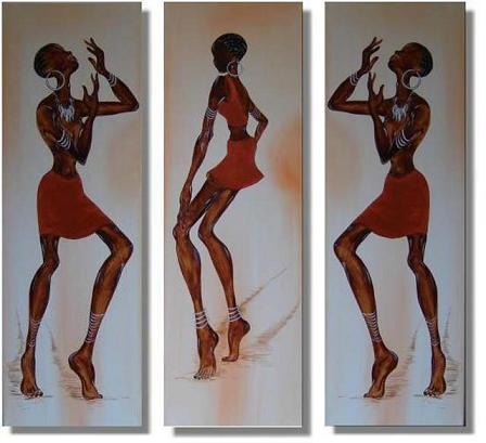 Dafen Oil Painting on canvas Africa girl -set223